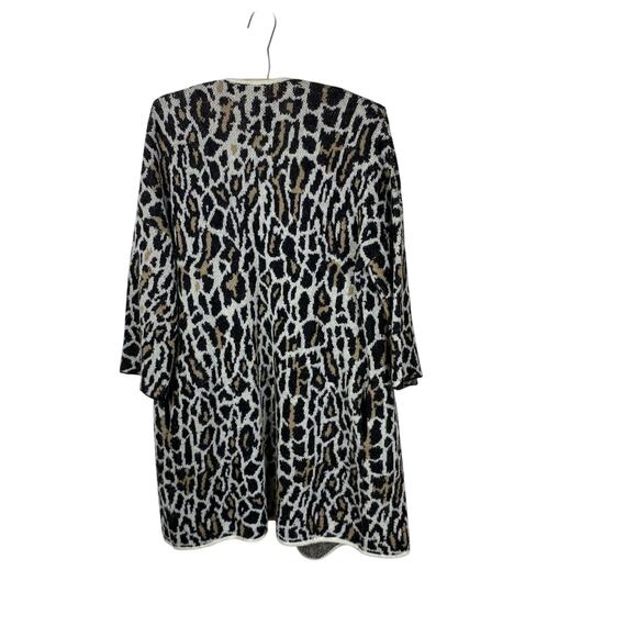 Joie Berit Grey Black Wool Mohair Leopard Print Cardigan  Size S - Picture 3 of 6